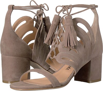 Racine Carrée Woman Selma Fango Beige Suede Fringe Lace Up Sandals Shoes Size 36