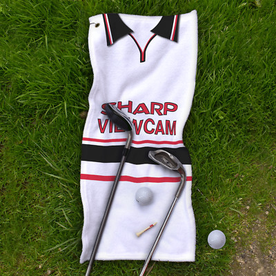 Manchester 1999 Auswärtsshirt Retro Fußball personalisiert Vintage Golftuch Clip