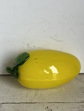 Art Glass Mango Hand Blown Tropical Fruit Paperweight VTG Kitchen Bar Sculpture