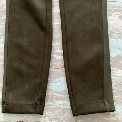 Small Ann Taylor Loft Green Zipper Pocket Pull On Dress Pants Faux Suede |  eBay