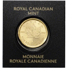 1 gram Canada Gold Maple Leaf 50C from Gold Maplegram25™ 9999 Fine Random Date