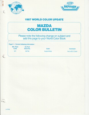 1987 MAZDA PAINT CHIPS (DUPONT & PPG) | eBay