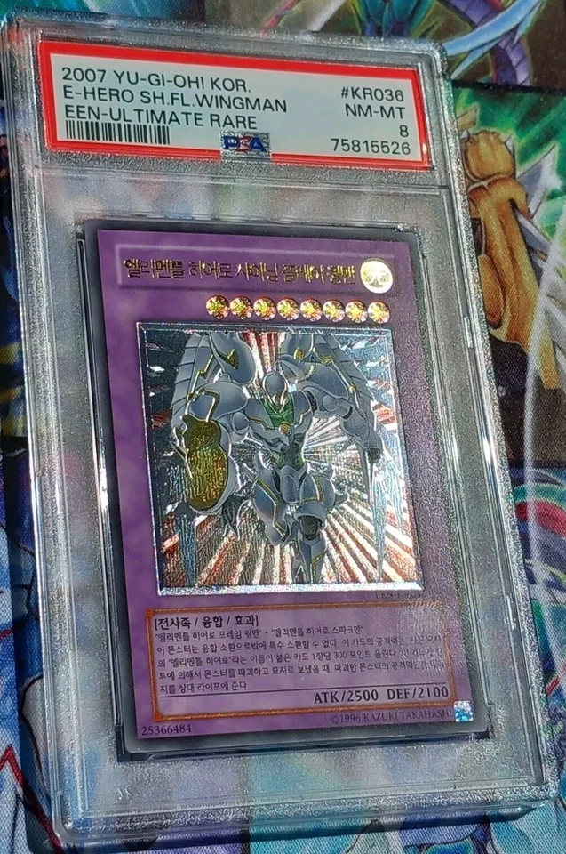 PSA 8 Yu-Gi-Oh! Elemental Hero Shining Flare Wingman Ultimate EEN-KR036 Korean - Image 3 of 4