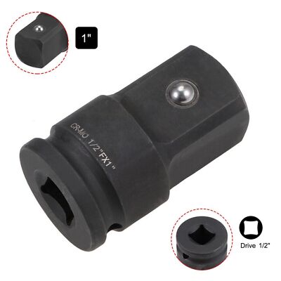 1/2 In Drive x 1 Inch Black Impact Socket Adapter Female to Male Cr-Mo