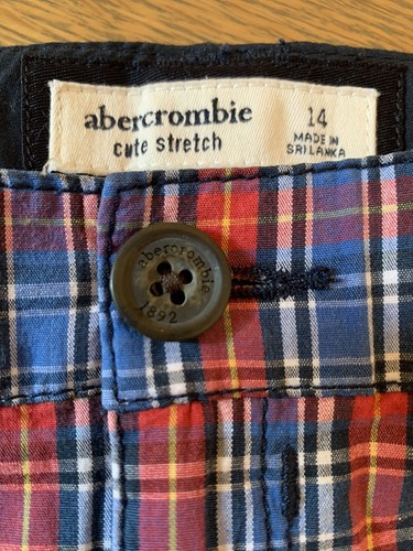 abercrombie girls short sleeve pink shirt & plaid cute stretch shorts set - Picture 7 of 10
