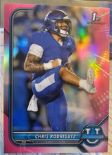 2022 Bowman University Chrome Pink Refractor Chris Rodriguez #72 Commanders