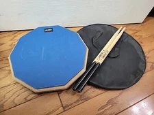 8 Inch Silent Drum Pad, Dumb Drum Beginner Rubber Practice Pad, with 5A Drum ...