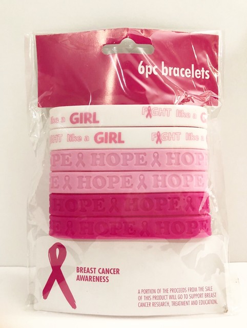 Breast Cancer Awareness 6 Pack Pink Rubber Bracelets Fight ...