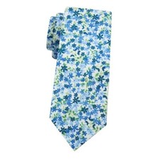Men's Skinny Tie, Cotton Floral Ties for Men Wedding A Blue Green Floral