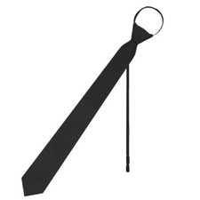 Men's Tie, Pre-Tied Adjustable Zipper Ties, 2.8" Solid Color Mens Skinny Black
