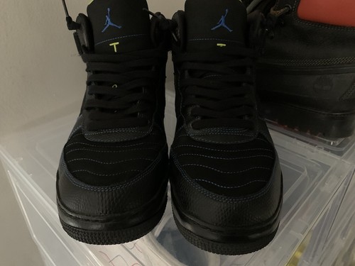 Air Jordan Fusion 12 GS AJF Sneaker Size 10 Black Blue Athletic Shoes - Picture 2 of 5