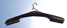 Vintage Folding Hanger Garment Suit Brush Travel / Combined Hanger - zebra wood 