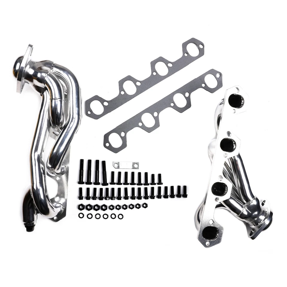 For 86-95 Ford F-150/250/Bronco 351 5.8L 2WD&4WD Exhaust Shorty Headers Ceramic Foto 3 de 4