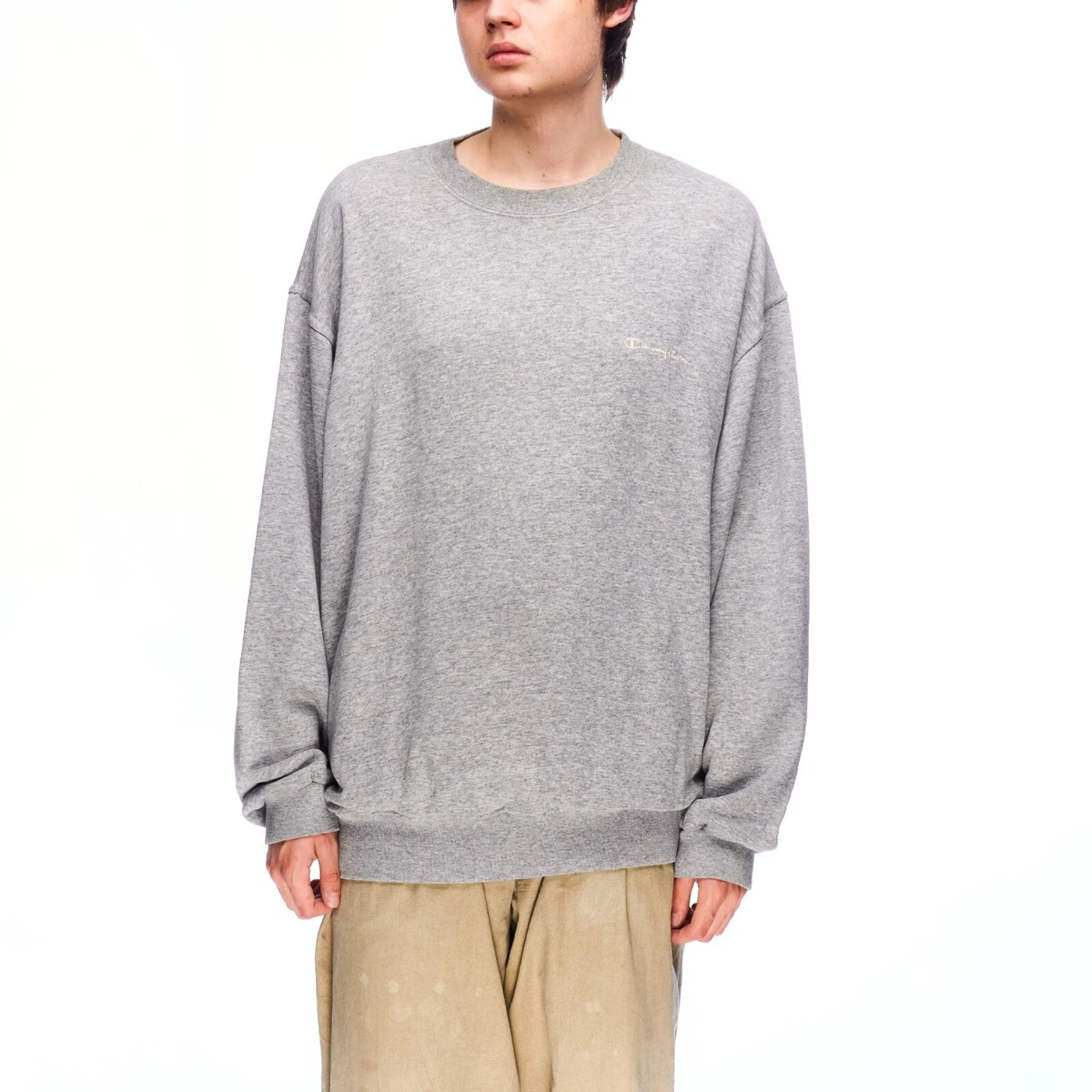 Champion sweater grey top crew neck length