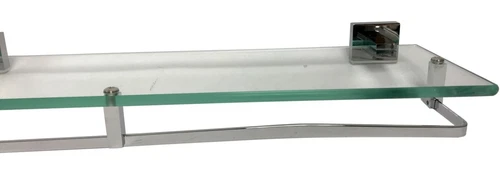 Signature Hardware 295795 Albury 19-5/8" Glass Bathroom Shelf in Chrome - Picture 3 of 3