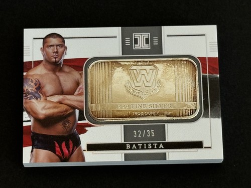 Batista 2023 Panini Impeccable WWE .999 Fine Silver 1 Troy Ounce Bar #ed 32/35