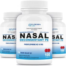 Puregen Labs Nasal Decongestant PE 3 Pack - 300 Tablets
