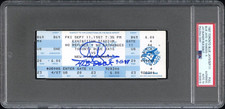 1987 Jay Buhner MLB Debut Full Ticket 9/11 Signed Yankees Blue Jays PSA 10 Auto
