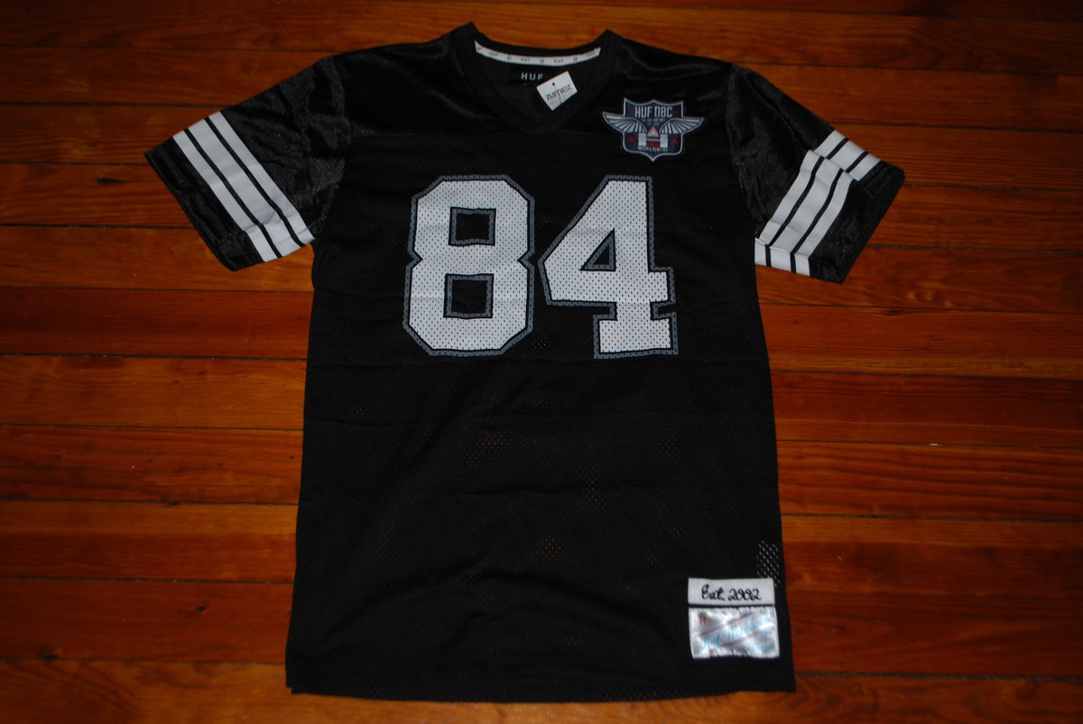 NEW Men's HUF #84 Worldwide Black Football Jersey Shirt (Medium