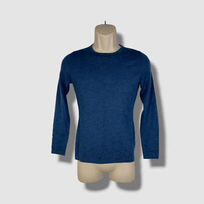 $295 Neiman Marcus Men's Blue Cashmere Superfine Crewneck Sweater Size S