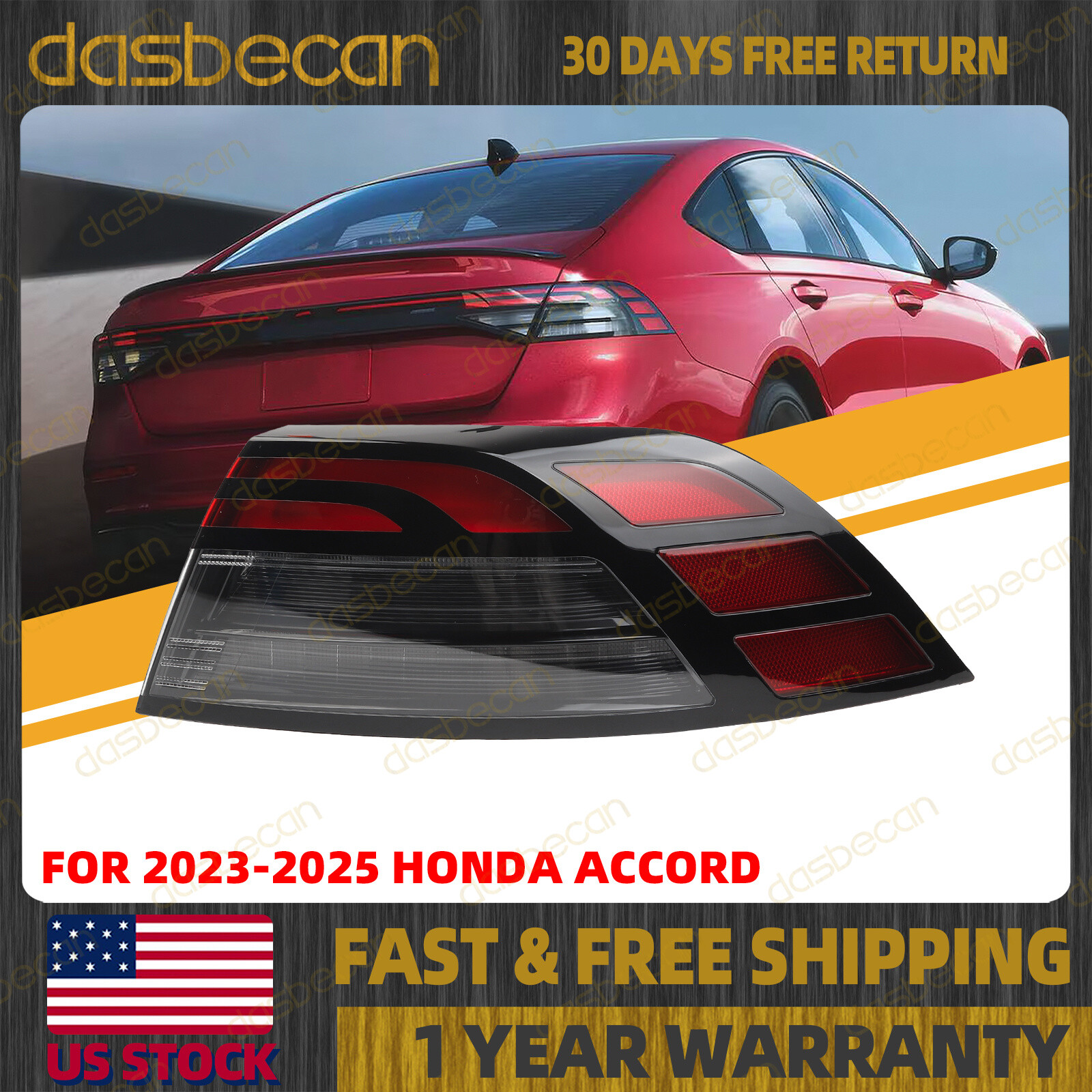 Right Passenger Outer Tail Light Lamp For Honda Accord 2023-2025 33500-30A-A01