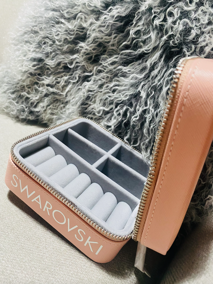 NEW Swarovski Pink Jewelry Box Travel Pouch 5