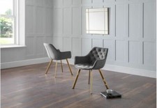 Julian Bowen Lorenzo Grey & Blue Velvet Cantilever Dining Chair