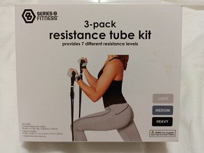 Series-8 7 Level Resistance Tube Kit for Fitness Exercise 3 Pack Never Opened 