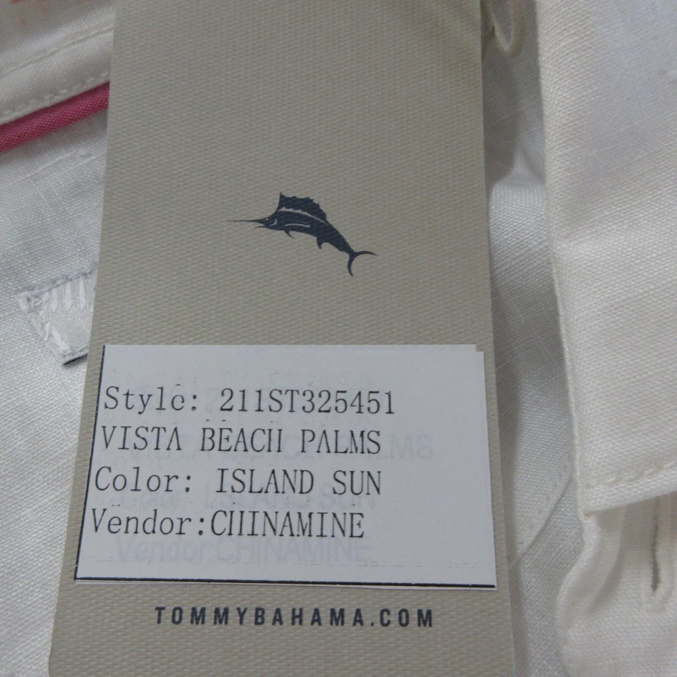 Tommy Bahama Linen Vista Beach Palms Long Sleeve Shirt Men M Island Sun Tropical - Image 4 of 4