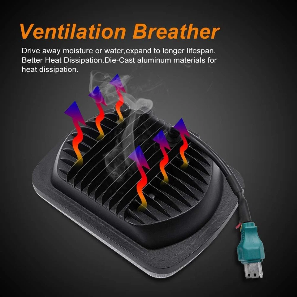 5x7" 7x6" LED Headlight Hi/Lo Sealed Beam DRL For Ford F600/700/800 FT900 F-100 - Image 4 of 4