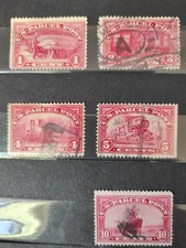 1913 Etats Unis LOT 5 timbres USA oblitérés. N° 1-3-4-5-10