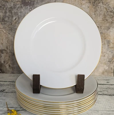 Vintage Royal Grafton First Love Bone China Dinner Plate 10.75 Inch White & Gilt