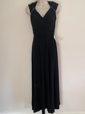 Patra Black Full-Length Dress Elegant Wrap Style Evening Gown Size 8 # 215 NWT