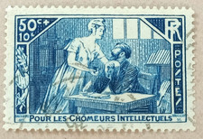 6A-Timbre France YT  307 oblitéré année 1935 "la mansarde"