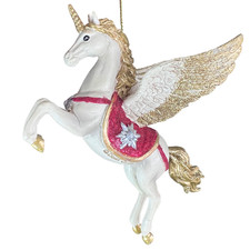 Celestial Unicorn Ornament Or Pegasus Resin White Kurt Adler by Dean Griff 5 x 3