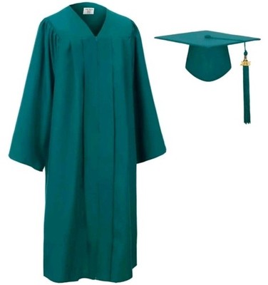 Grad Classic Abschluss Smaragdgrün Kleid & Kappe, Erwachsene Unisex 48'', 51'', 54''