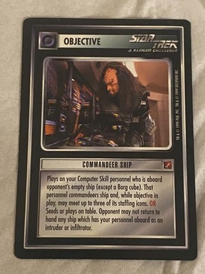 Star Trek CCG 1E Blaze of Glory COMMANDEER SHIP Card NEVER PLAYED