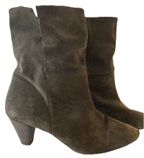 Free People Olive Suede 2” Heeled Mid Calf Boot Size 9 