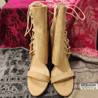 Olivia Ferguson Lace Up Ankle Heels. Never Worn.