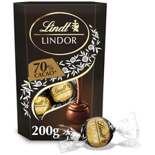 Lindt Lindor 70% Dark Chocolate Truffles Box - Approx 16 balls, 200g – Chocolate