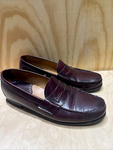 G. H. Bass Mens Weejuns Larson Burgundy Leather Penny Loafer Dress Shoes 13 M