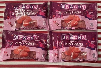 Brach's Cinnamon Jelly Hearts Candy 12 oz each Bag  (4 Bags)
