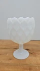 Vintage White Milk Glass 'Quilted Diamond' Glass Goblet