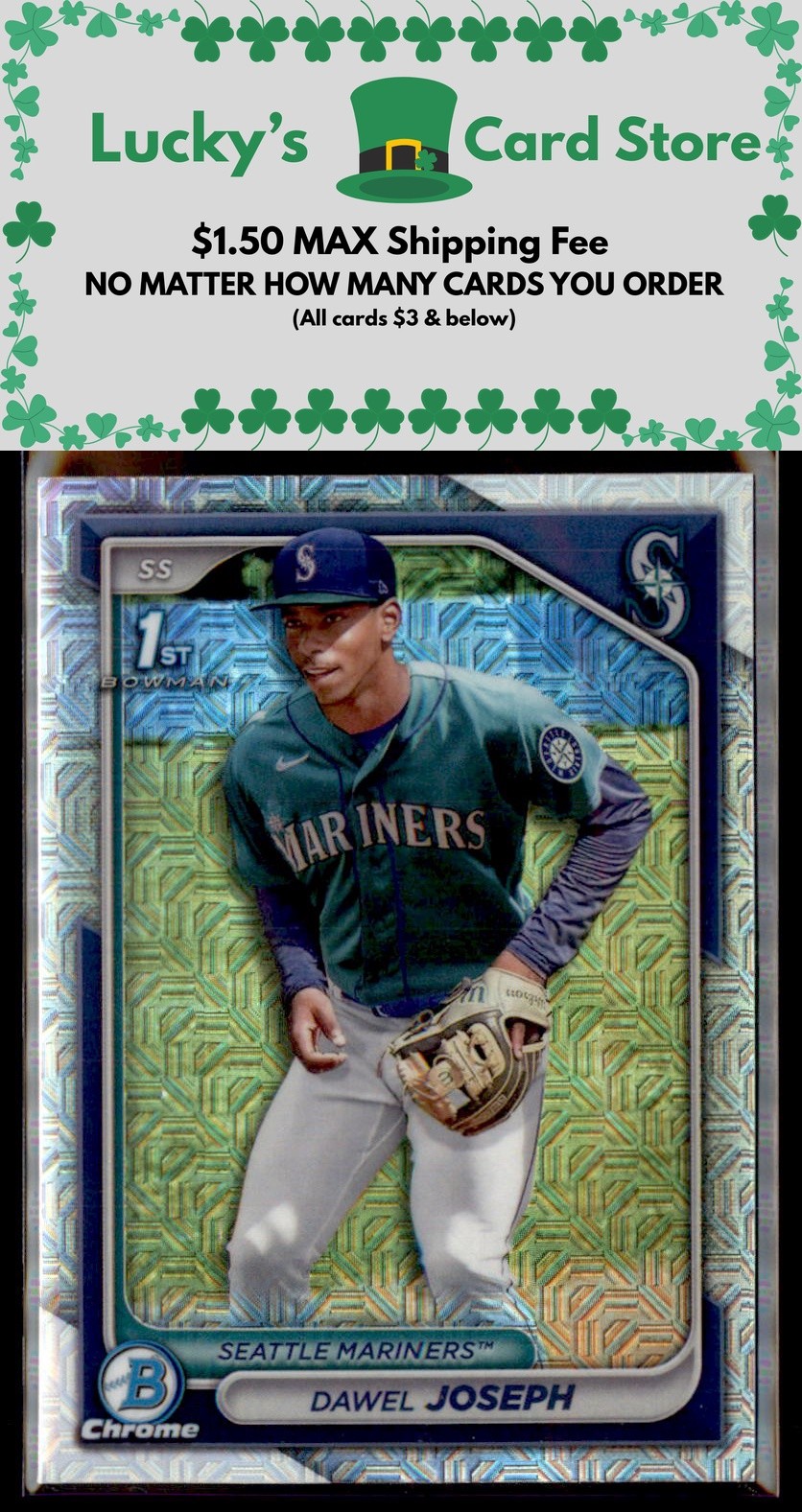 2024 Bowman Chrome #BCP-176 Dawel Joseph Prospects Mojo Refractors