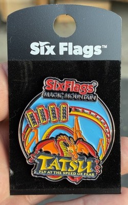 Six Flags Magic Mountain Moving Coaster Tatsu Enamel Pin New