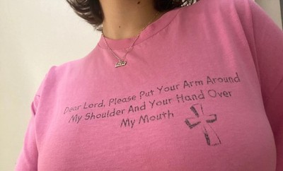 Vintage 90s L Dear Lord Put Your Arm Around My Shoulder Funny T Shirt