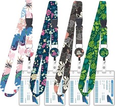 4 Pack Cruise Lanyards, Adjustable Lanyards for Ship Cards with Retractable Badg