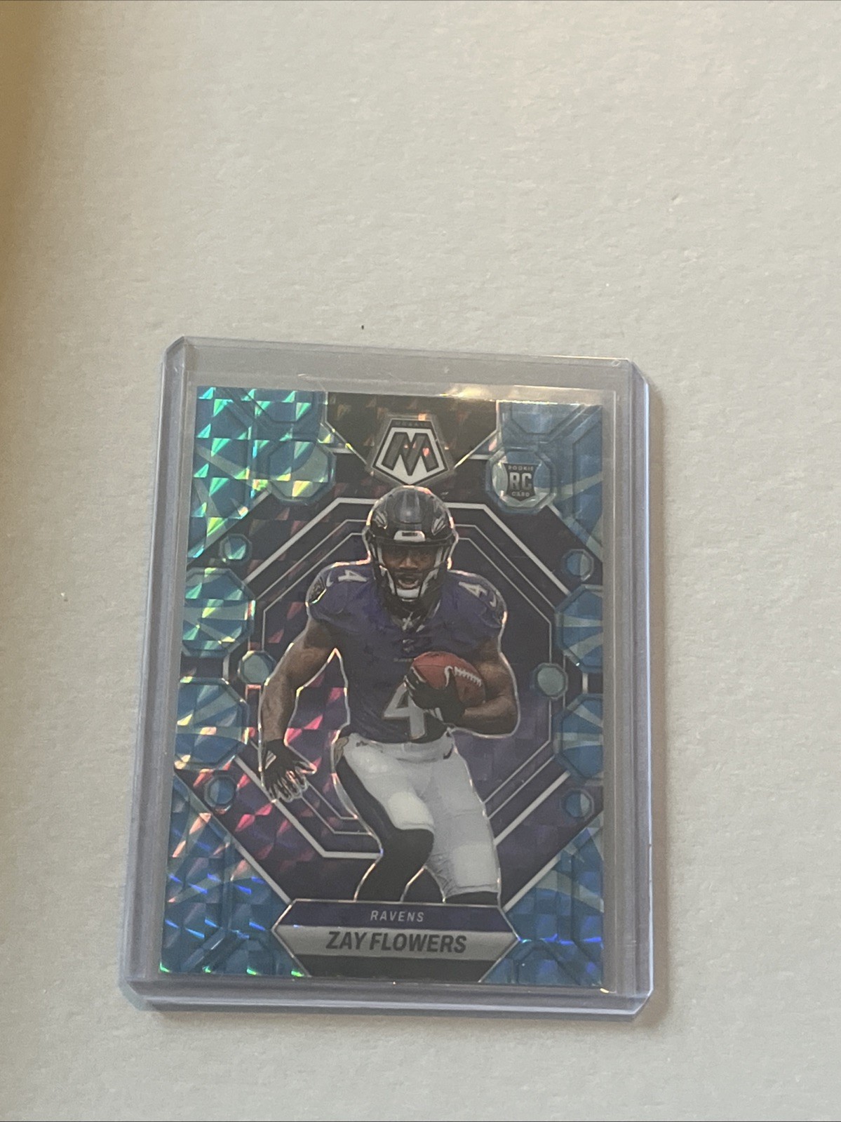 2023 Panini Mosaic - Rookies Zay Flowers #380 Reactive Blue Mosaic Prizm (RC)