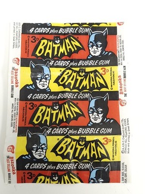 Vintage A.& B.C CHEWING GUM LTD Topps 1966 Batman 3d BUBBLE GUM WAX WRAPPER rare