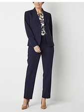 Evan Picone Petite Navy Dress Pants Suit Trou...